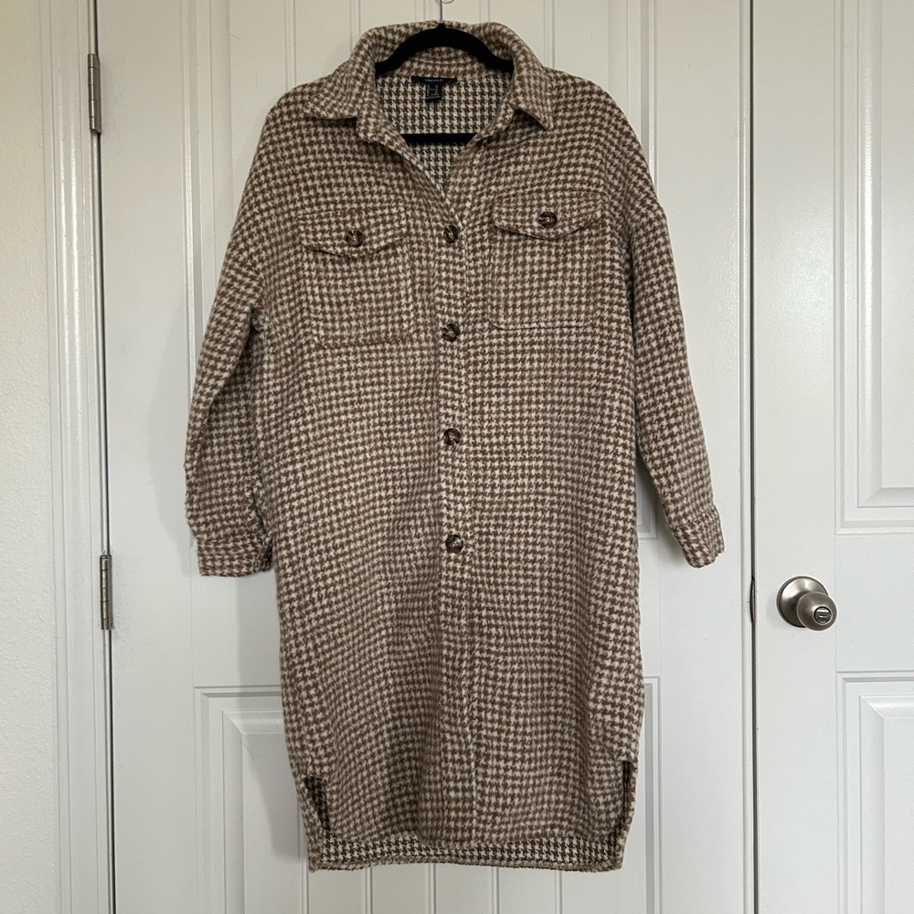 Forever21 Houndstooth Longline Shacket